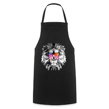 Cool lion with sunglasses - Cooking Apron - black - Front - AI Model Male 185 dark (185cm)