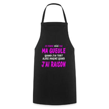 J'AI RAISON - Tablier de cuisine - noir - Devant - AI Model Male 185 dark (185cm)