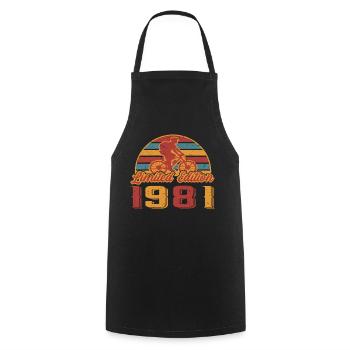 Bicycle Bike Cyclist Birthday Year 1981 - Cooking Apron - black - Front - AI Model Male 185 dark (185cm)