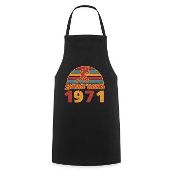 Footballer Football player Football birthday 1971 - Cooking Apron - black - Front - AI Model Male 185 dark (185cm)