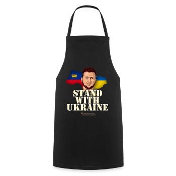 Ukraine Liechtenstein T-Shirt Design - Kochschürze - Schwarz - Vorne - AI Model Male 185 dark (185cm)