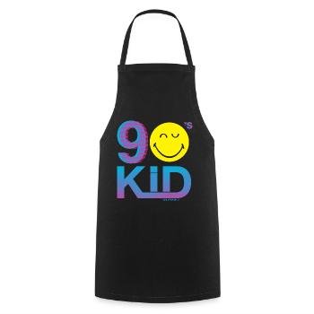 SmileyWorld 90s Kid - Kochschürze - Schwarz - Vorne - AI Model Male 185 dark (185cm)