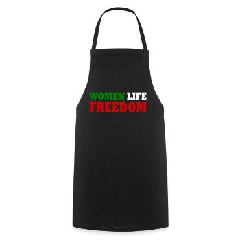 Women life freedom - Kochschürze - Schwarz - Vorne - AI Model Male 185 dark (185cm)