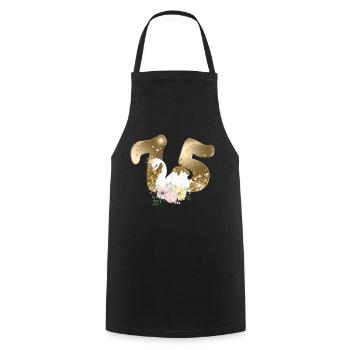 Customizable Number 75 Swan - Cooking Apron - black - Front - AI Model Male 185 dark (185cm)