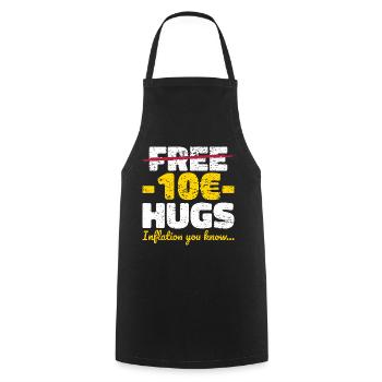 Inflation free hugs gift - Cooking Apron - black - Front - AI Model Male 185 dark (185cm)