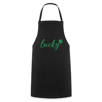 St. Patrick’s Day Gift Shamrock Men, Women, Kids - Cooking Apron - black - Front - AI Model Male 185 dark (185cm)