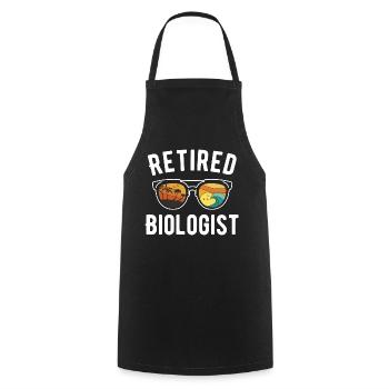 Chemise de retraite de biologiste de plage - Tablier de cuisine - noir - Devant - AI Model Male 185 dark (185cm)
