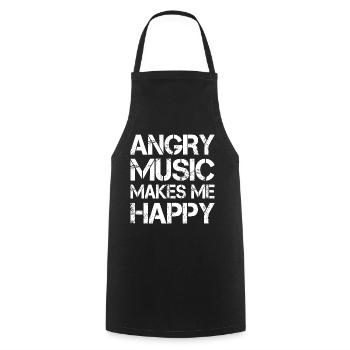 Angry Music Makes Me Happy Metal Music Metalhead - Kochschürze - Schwarz - Vorne - AI Model Male 185 dark (185cm)