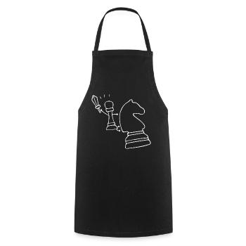 Schach Bauer Ritter - Kochschürze - Schwarz - Vorne - AI Model Male 185 dark (185cm)