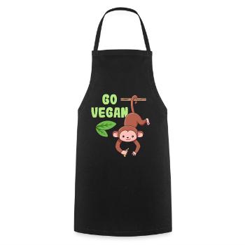 Monkey design for proud vegans - Cooking Apron - black - Front - AI Model Male 185 dark (185cm)