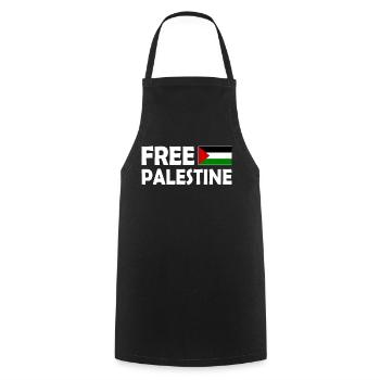 Free palestine - Tablier de cuisine - noir - Devant - AI Model Male 185 dark (185cm)