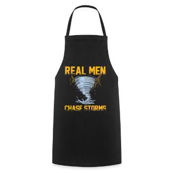 Sturm Spotter | Sturmjäger Sturmwarnungen Geschenk - Kochschürze - Schwarz - Vorne - AI Model Male 185 dark (185cm)