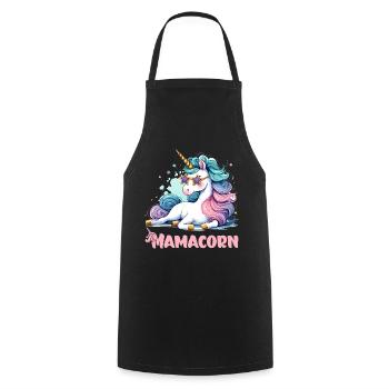 Mamacorn: Magisch & Einzigartig - Kochschürze - Schwarz - Vorne - AI Model Male 185 dark (185cm)