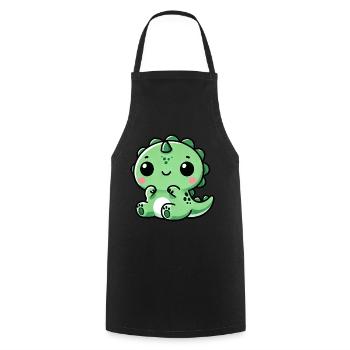 Cute Dino T-Rex Chibi - Cooking Apron - black - Front - AI Model Male 185 dark (185cm)