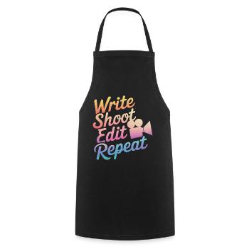 Filmmaker Film Director Cinematographer Film - Cooking Apron - black - Front - AI Model Male 185 dark (185cm)