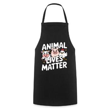 Vegetarian Vegan Veggie Vegetarian - Cooking Apron - black - Front - AI Model Male 185 dark (185cm)