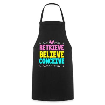 Embryo Transfer Day Fetus - Cooking Apron - black - Front - AI Model Male 185 dark (185cm)