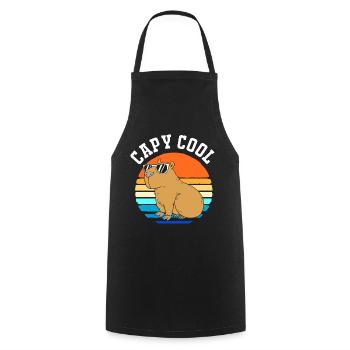 Capybara Capibara - Kochschürze - Schwarz - Vorne - AI Model Male 185 dark (185cm)