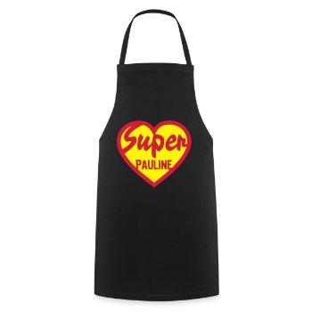 heart heart super pauline - Cooking Apron - black - Front - AI Model Male 185 dark (185cm)