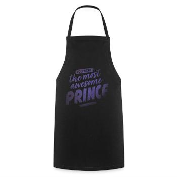 awesome Prince in Purple - Cooking Apron - black - Front - AI Model Male 185 dark (185cm)