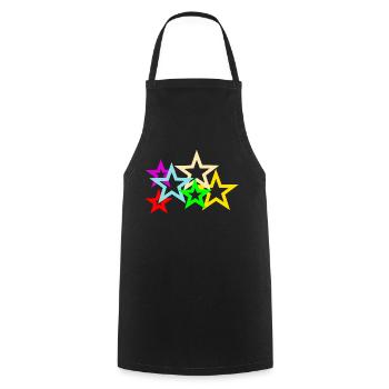 colorful stars - Cooking Apron - black - Front - AI Model Male 185 dark (185cm)