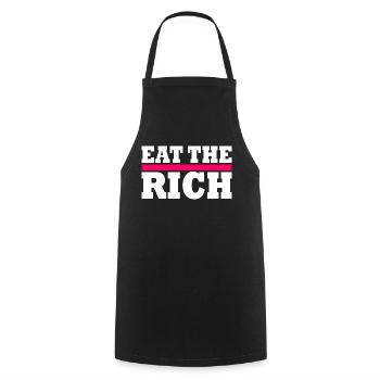 Eat the rich - Cooking Apron - black - Front - AI Model Male 185 dark (185cm)