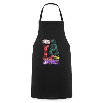 Palm Trees of Los Angeles - Cooking Apron - black - Front - AI Model Male 185 dark (185cm)