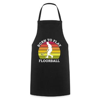 Né pour le floorball - Tablier de cuisine - noir - Devant - AI Model Male 185 dark (185cm)