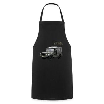 Munga Off-Road Vehicle Military Vehicle - Cooking Apron - black - Front - AI Model Male 185 dark (185cm)