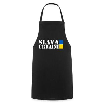 Slava ukraini - Cooking Apron - black - Front - AI Model Male 185 dark (185cm)