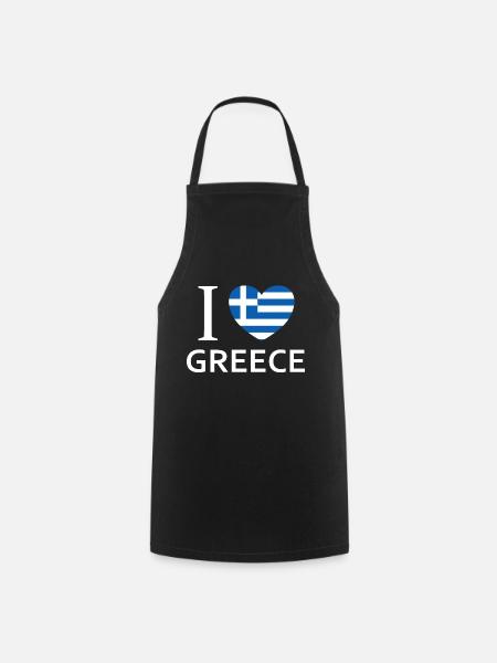 I love Greece - Kochschürze - Schwarz