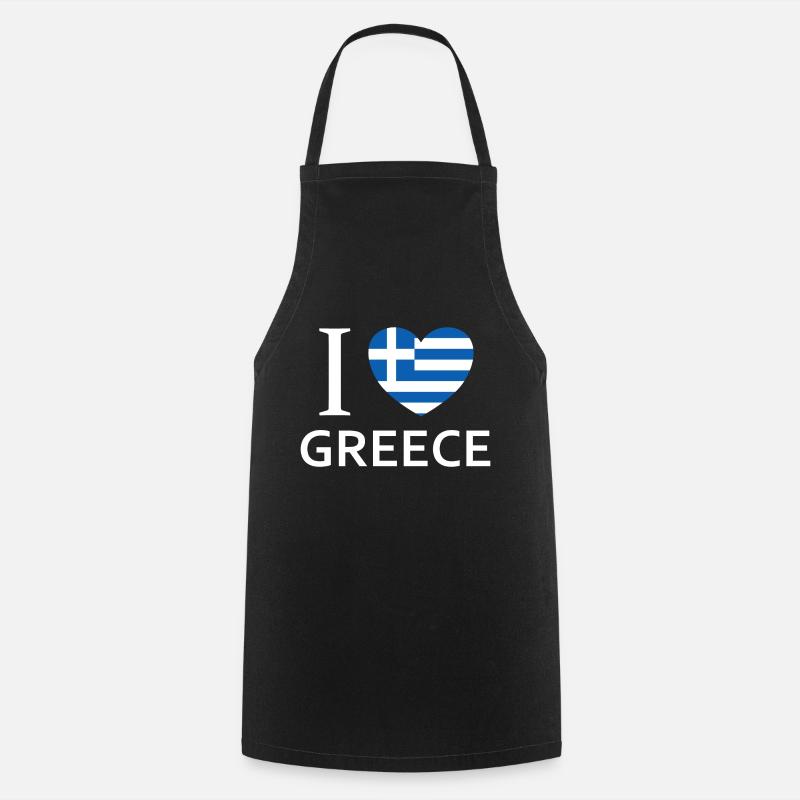 I love Greece - Cooking Apron - black