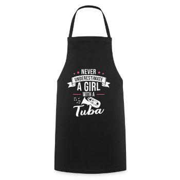 Tuba Girl Musicien d’instruments à vent - Tablier de cuisine - noir - Devant - AI Model Male 185 dark (185cm)