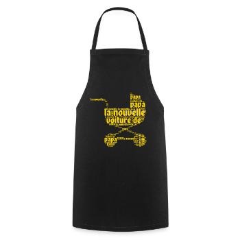 Annonce Grossesse Futur Père Nouveau Papa Humour - Tablier de cuisine - noir - Devant - AI Model Male 185 dark (185cm)