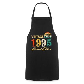 Vintage 1995 Edition Limitée Made In 1995 Anniversaire - Tablier de cuisine - noir - Devant - AI Model Male 185 dark (185cm)