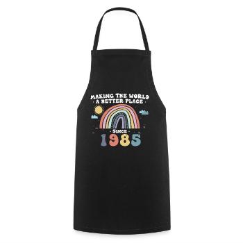 Making The World a Better Place depuis 1985, 38e - Tablier de cuisine - noir - Devant - AI Model Male 185 dark (185cm)