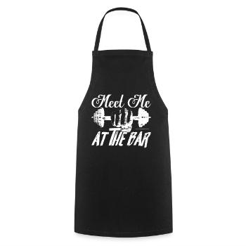 Meet Me At The Bar Weight Lifting Workout Training - Cooking Apron - black - Front - AI Model Male 185 dark (185cm)