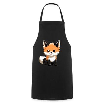 Renard mignon - Tablier de cuisine - noir - Devant - AI Model Male 185 dark (185cm)