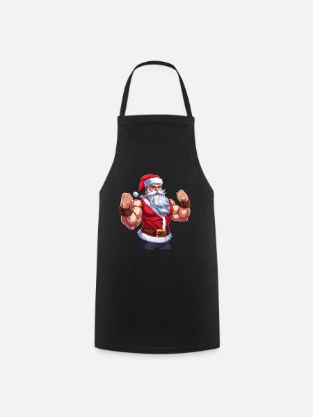 Bain Père Noël Muscles Fort Noël - Tablier de cuisine - noir