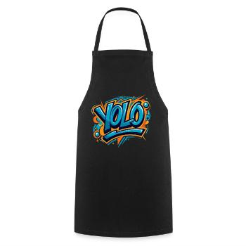 YOLO (You Only Live Once) - Cooking Apron - black - Front - AI Model Male 185 dark (185cm)