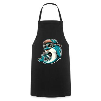 Dolphin Graffiti Sprayer Spray Can - Cooking Apron - black - Front - AI Model Male 185 dark (185cm)