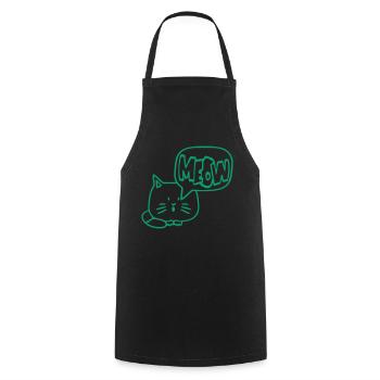 Süße Katze Comic Sprechblase Meow Miau Cartoon Fun - Kochschürze - Schwarz - Vorne - AI Model Male 185 dark (185cm)