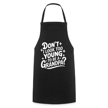 Papy Grand-père Famille Fête des pères - Tablier de cuisine - noir - Devant - AI Model Male 185 dark (185cm)