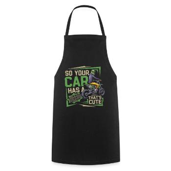 Moto de course - Tablier de cuisine - noir - Devant - AI Model Male 185 dark (185cm)