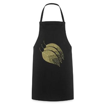 Leaves Decorative - Cooking Apron - black - Front - AI Model Male 185 dark (185cm)