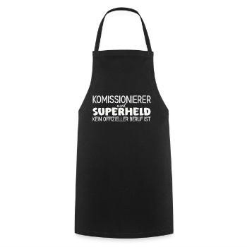 Komissionierer Superheld - Kochschürze - Schwarz - Vorne - AI Model Male 185 dark (185cm)