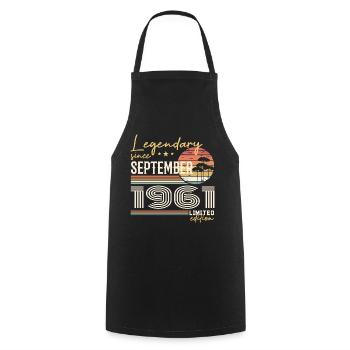 September 1961 Born in September 1961 September 1961 - Cooking Apron - black - Front - AI Model Male 185 dark (185cm)