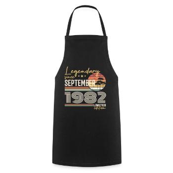 September 1982 Born in September 1982 September 1982 - Cooking Apron - black - Front - AI Model Male 185 dark (185cm)