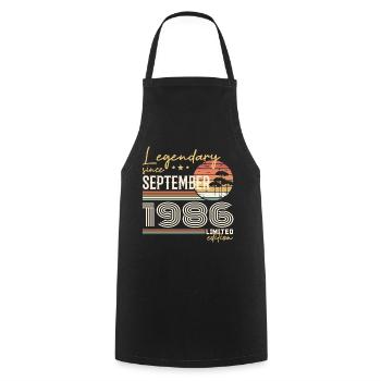 September 1986 Born in September 1986 September 1986 - Cooking Apron - black - Front - AI Model Male 185 dark (185cm)