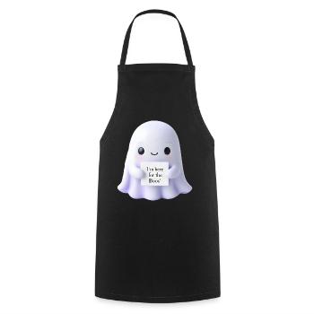 Halloween Saying Ghost Gift Idea - Cooking Apron - black - Front - AI Model Male 185 dark (185cm)